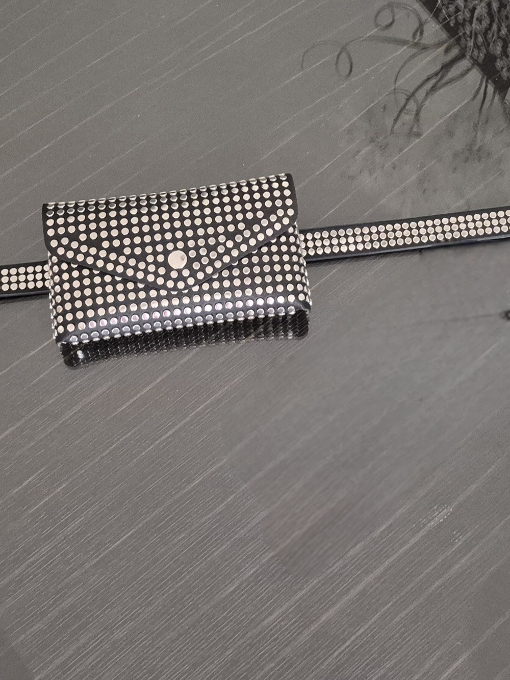 Black Studded Belt Bag - Women's Accent Waist Bag